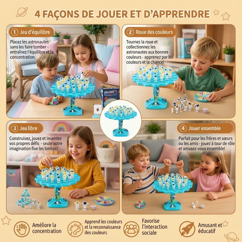 Jeu d’équilibre astronaute comme jouet STEM interactif