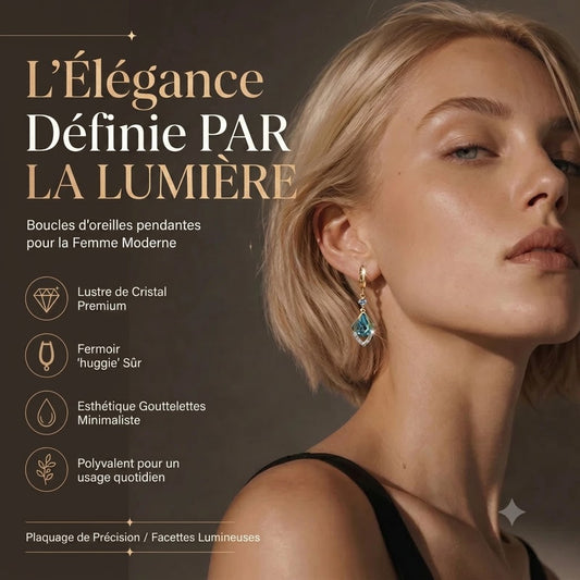 Boucles d’Oreilles Pendantes Bleu Ciel