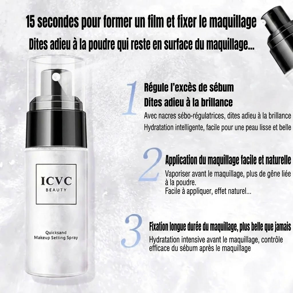 Brume de fixation de maquillage matifiante et imperméable avec SPF 45