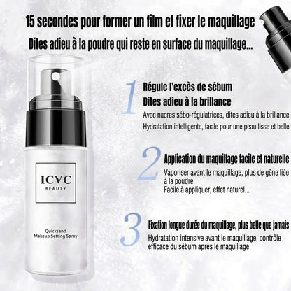 Brume de fixation de maquillage matifiante et imperméable avec SPF 45