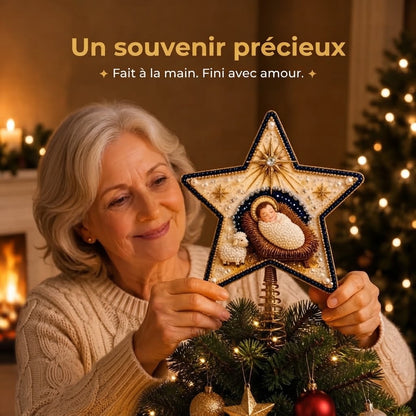 Kit DIY religieux pour cime de sapin de Noël avec perles et diamants
