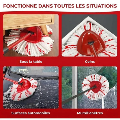 Tête de balai triangulaire en microfibre