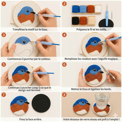 Kit de broderie DIY créatif pour dessous-de-verre