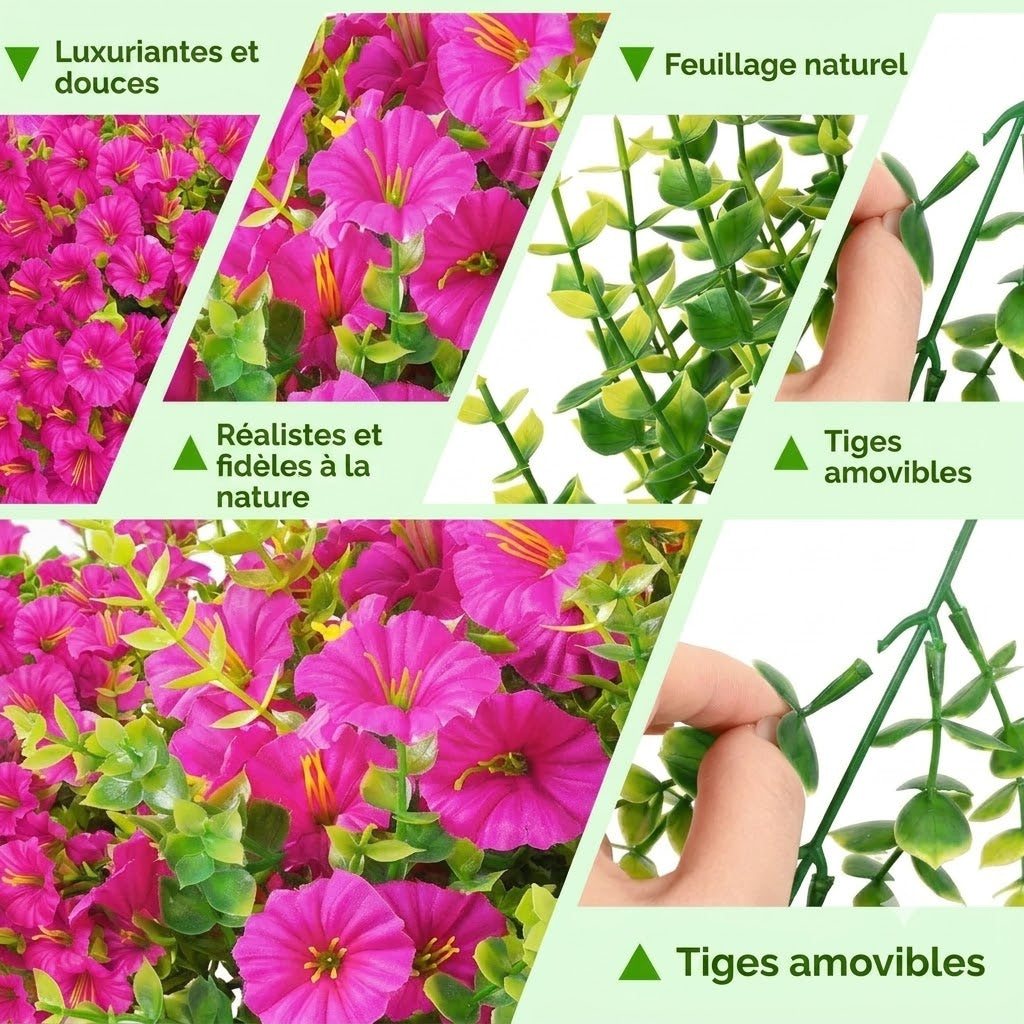 Bouquet de pétunias artificiels résistant aux UV