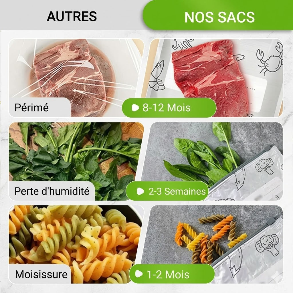 Sachets fraîcheur réutilisables en aluminium avec fermeture hermétique (lot de 10)