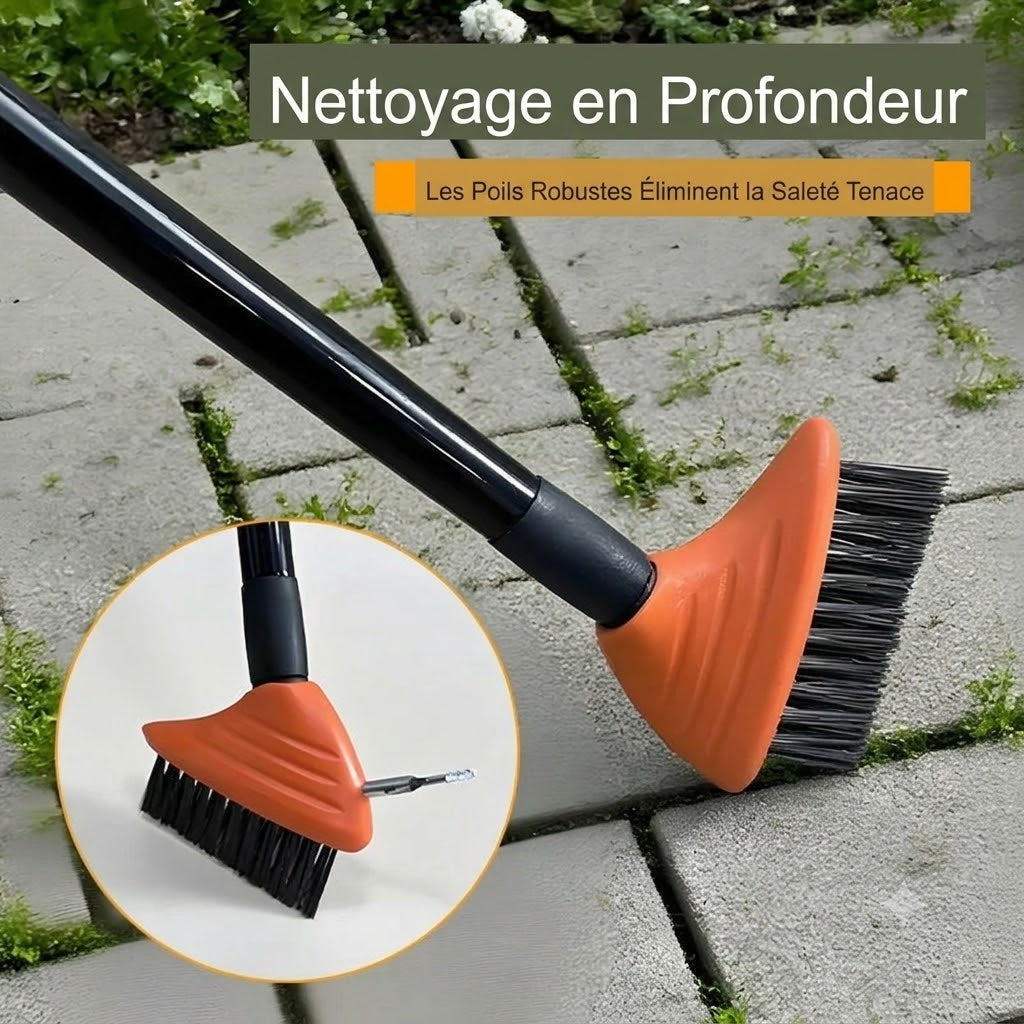 Brosse à joints 3-en-1 pour terrasse et allée