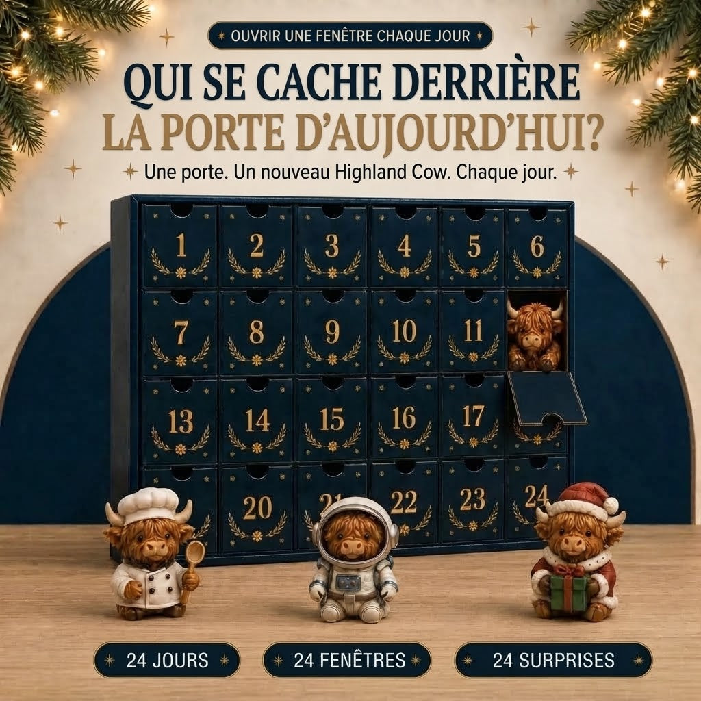 Calendrier de l’Avent 4 jours avec vache Highland