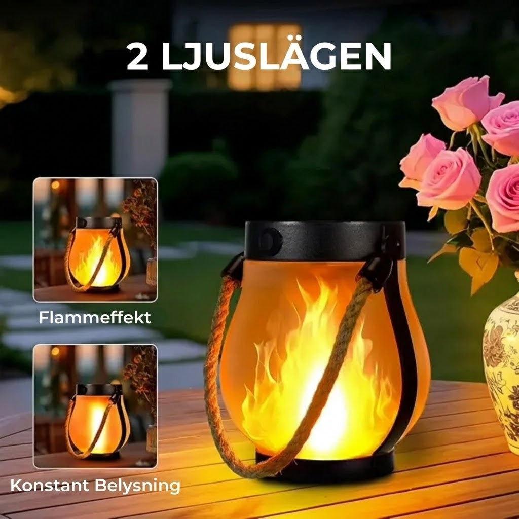 Lanterne solaire d’ambiance avec effet flamme