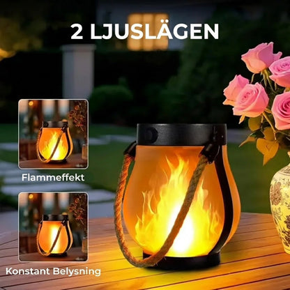 Lanterne solaire d’ambiance avec effet flamme