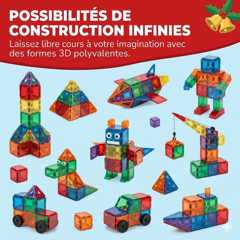 Blocs de construction magnétiques pour enfants | Aimants 6 faces