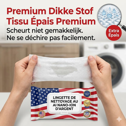 Lingettes ultra-nettoyantes américaines aux ions de nano-argent (80 lingettes/paquet)