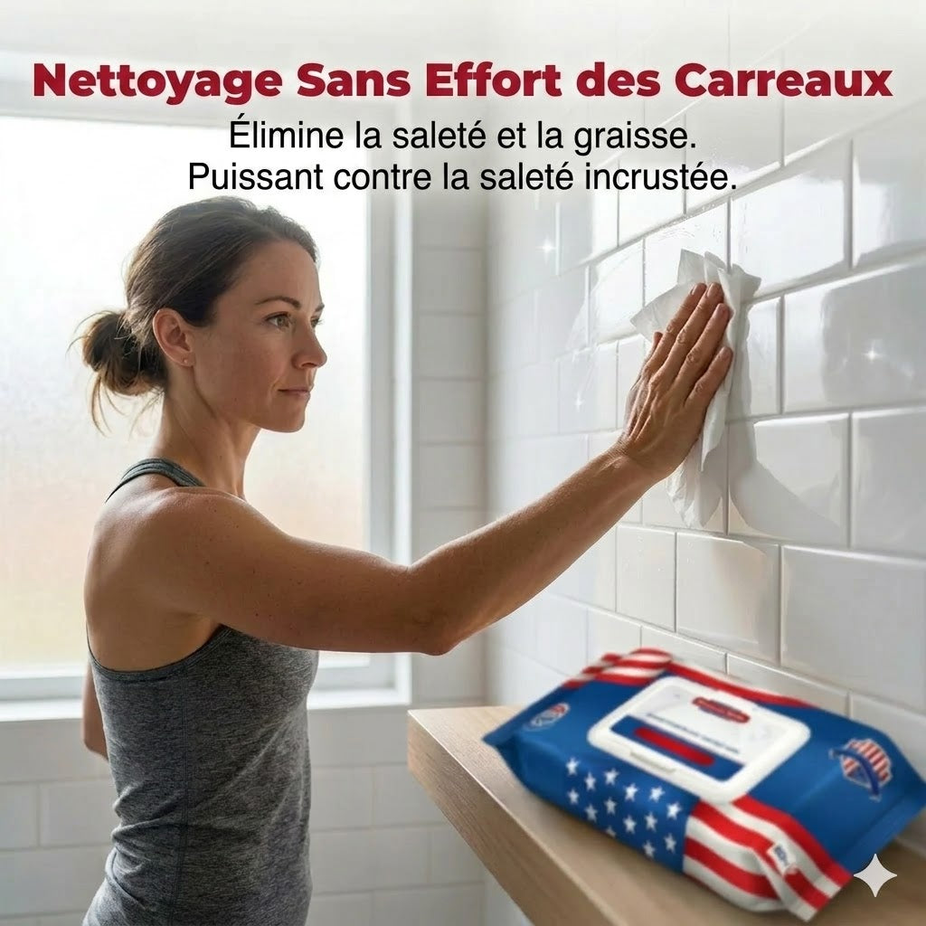 Lingettes ultra-nettoyantes américaines aux ions de nano-argent (80 lingettes/paquet)