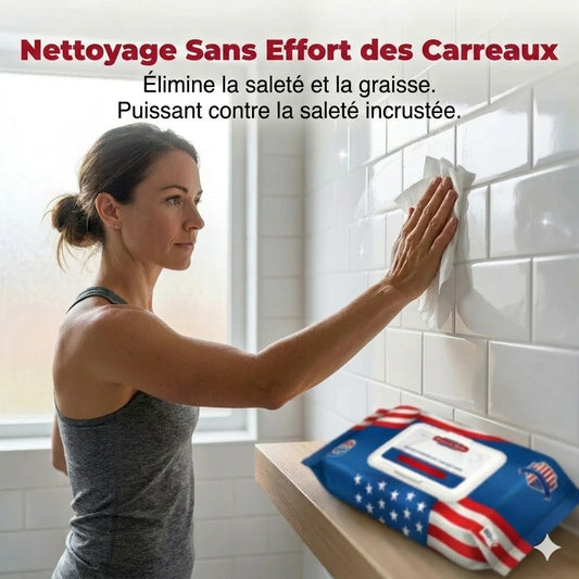 Lingettes ultra-nettoyantes américaines aux ions de nano-argent (80 lingettes/paquet)