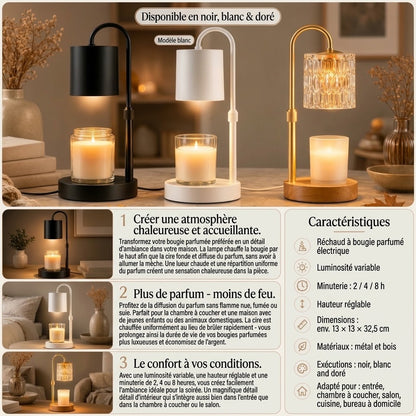 Lampe chauffe bougie sans flamme nue