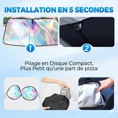 Pare-soleil pour voiture avec revêtement réfléchissant en aluminium contre la chaleur extrême