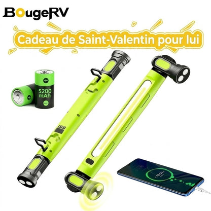 Barre d'éclairage de travail rechargeable – 3000 LM, étanche IPX4 & crochet 360° !