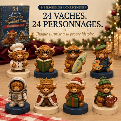 Calendrier de l’Avent 4 jours avec vache Highland