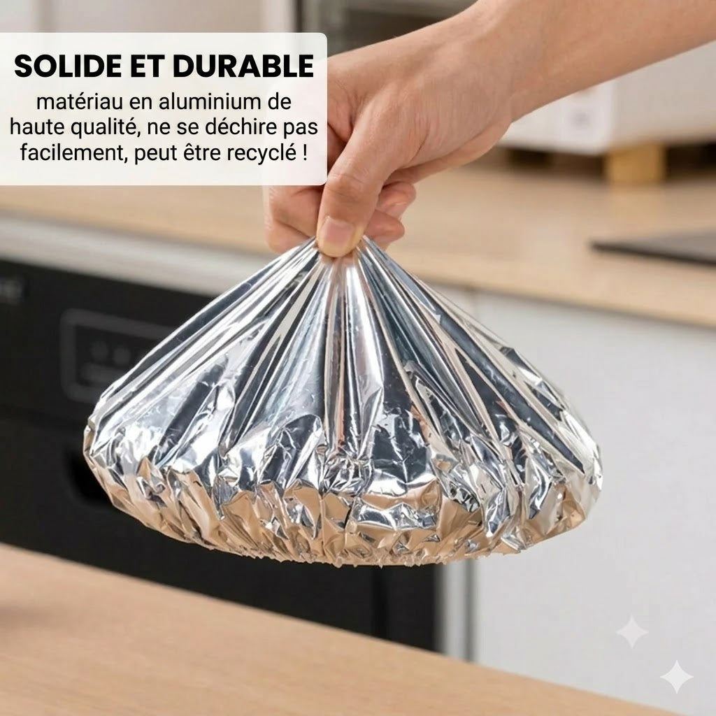 Pochettes isothermes professionnelles en aluminium compatibles micro-ondes – Lot de 50