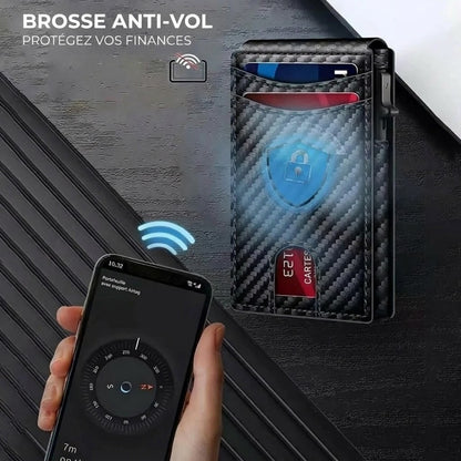 Portefeuille RFID pour homme avec porte cartes pop up
