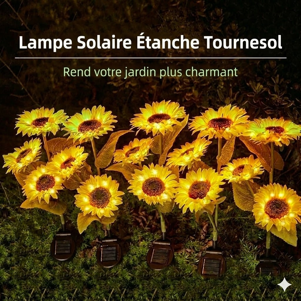 Lampes solaires étanches（3 Lampes de tournesol）