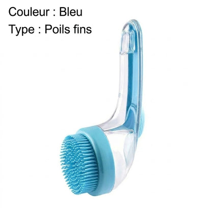 Brosse de bain pour animaux avec long manche et distributeur de shampoing