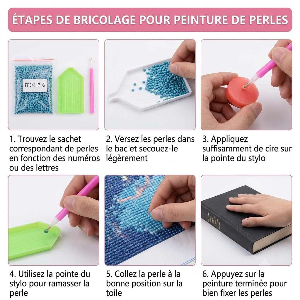 Kit de diamond painting avec plusieurs motifs
