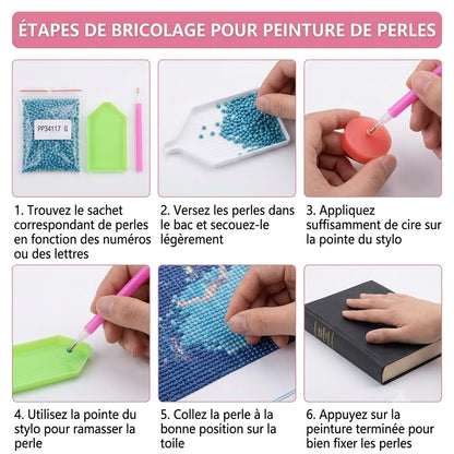 Kit de diamond painting avec plusieurs motifs