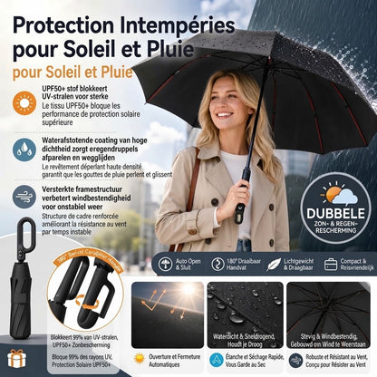 Parapluie tempête automatique avec protection UV