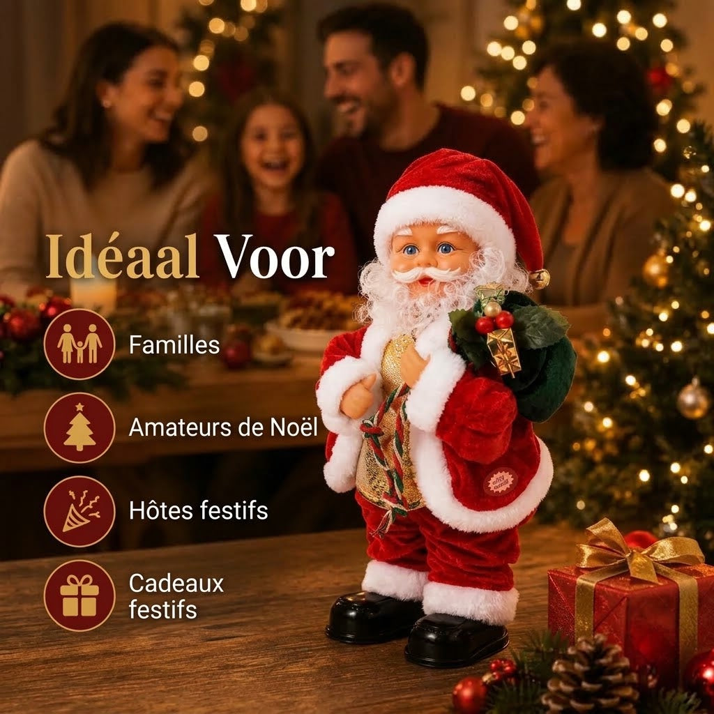 Père Noël dansant avec musique