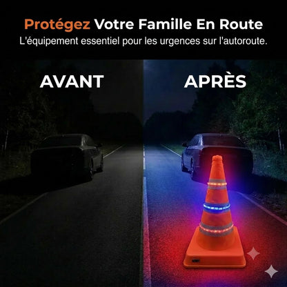 Cône de signalisation pliable et réfléchissant fabriqué en tissu Oxford imperméable de haute qualité
