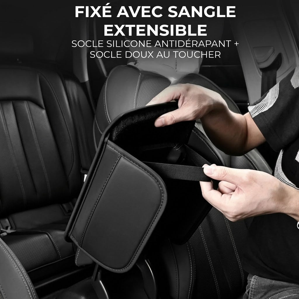 Housse d’accoudoir pour console centrale de voiture avec poches latérales