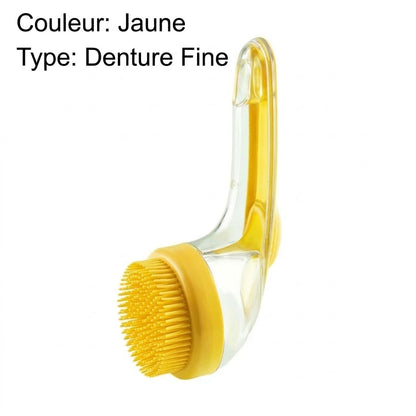 Brosse de bain pour animaux avec long manche et distributeur de shampoing