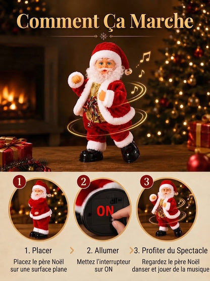 Père Noël dansant avec musique
