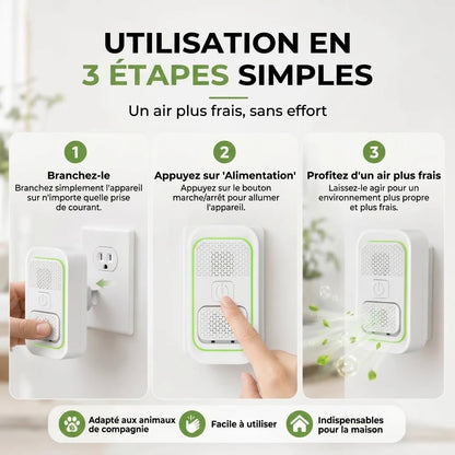 Purificateur d’air ionisant contre les odeurs d’animaux