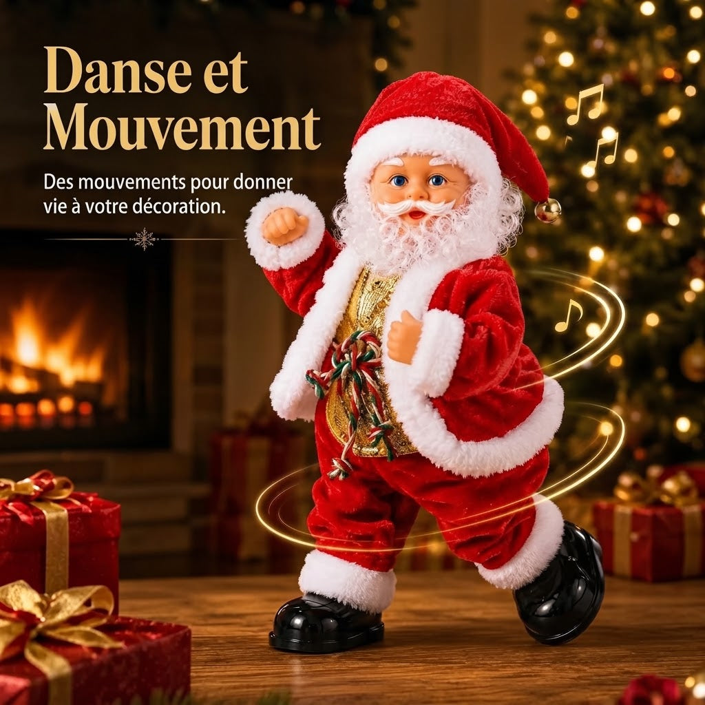 Père Noël dansant avec musique