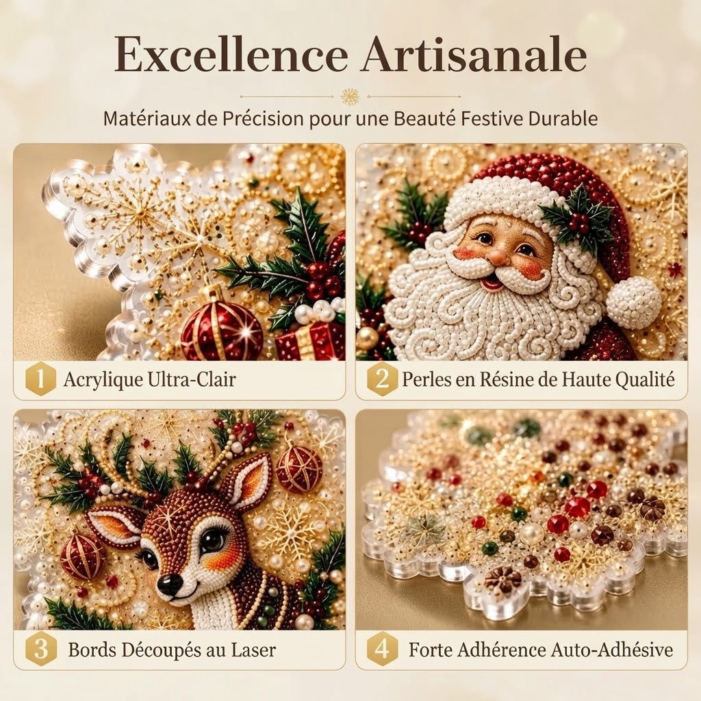 Kit créatif DIY de boules de Noël avec perles et acrylique