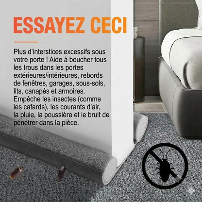 Bas de porte isolant – empêche les insectes, les courants d'air et le bruit d'entrer