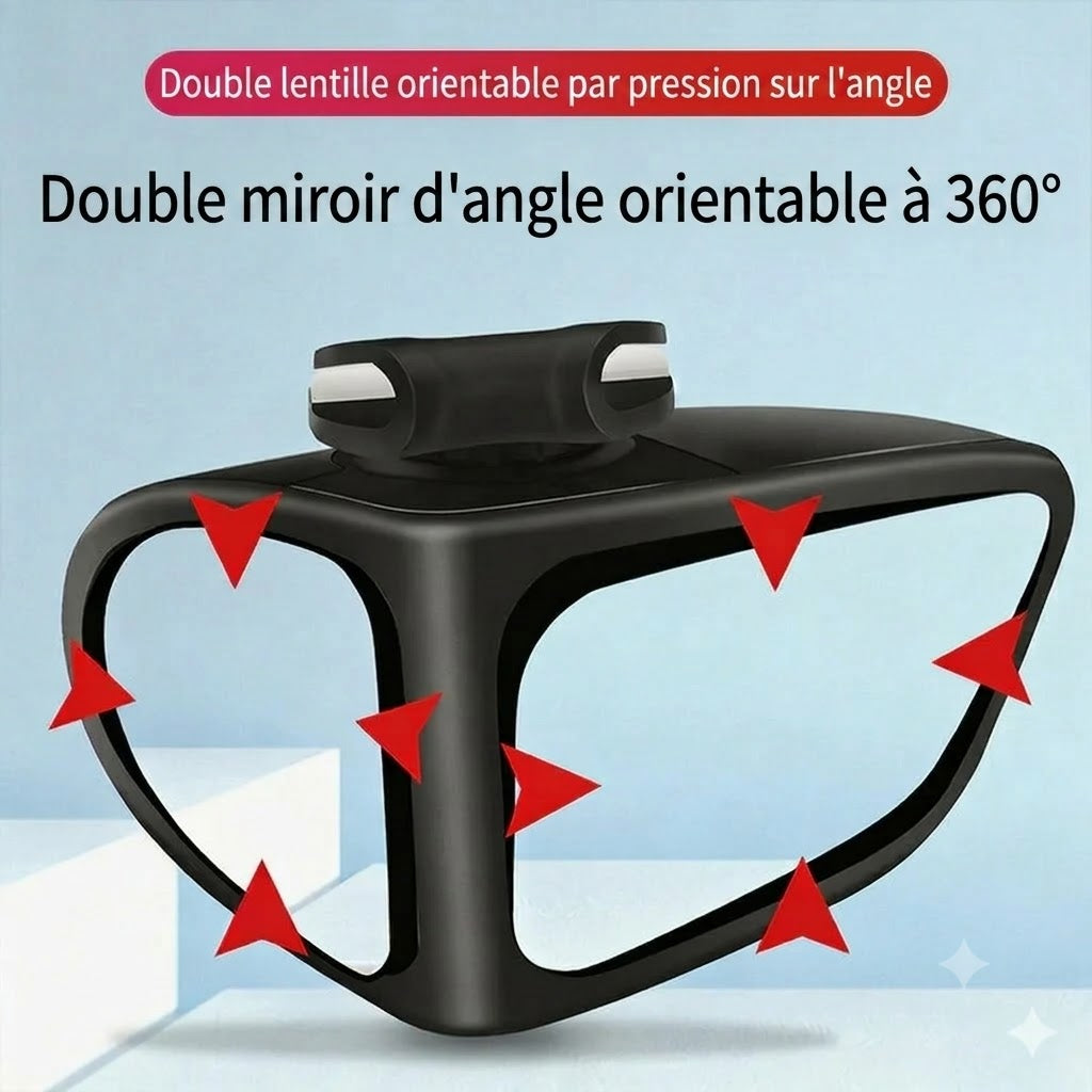 Rétroviseur double lentille avec vue d'angle mort réglable à 360°