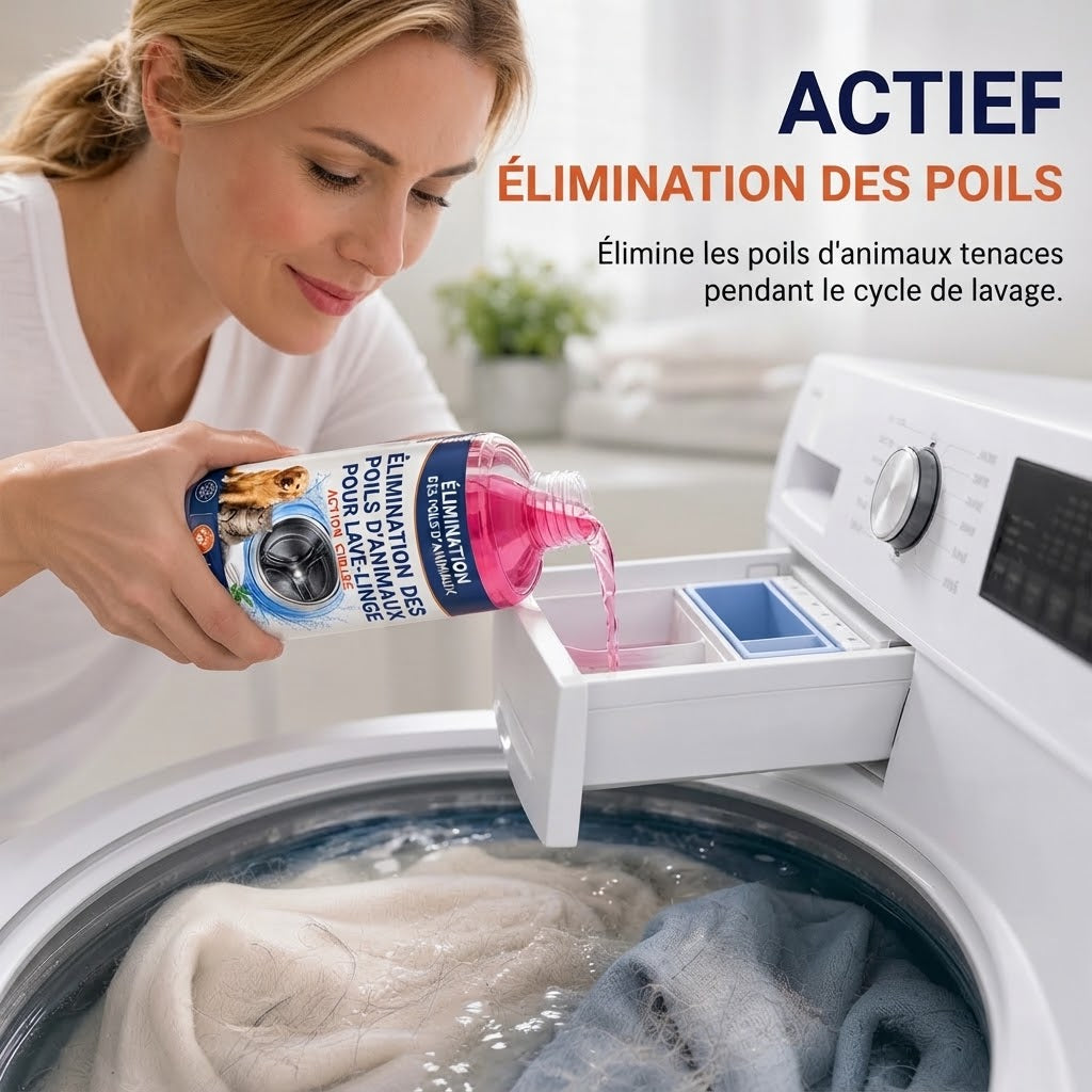 Nettoyant lave-linge 4 en 1 contre les poils d’animaux et les mauvaises odeurs