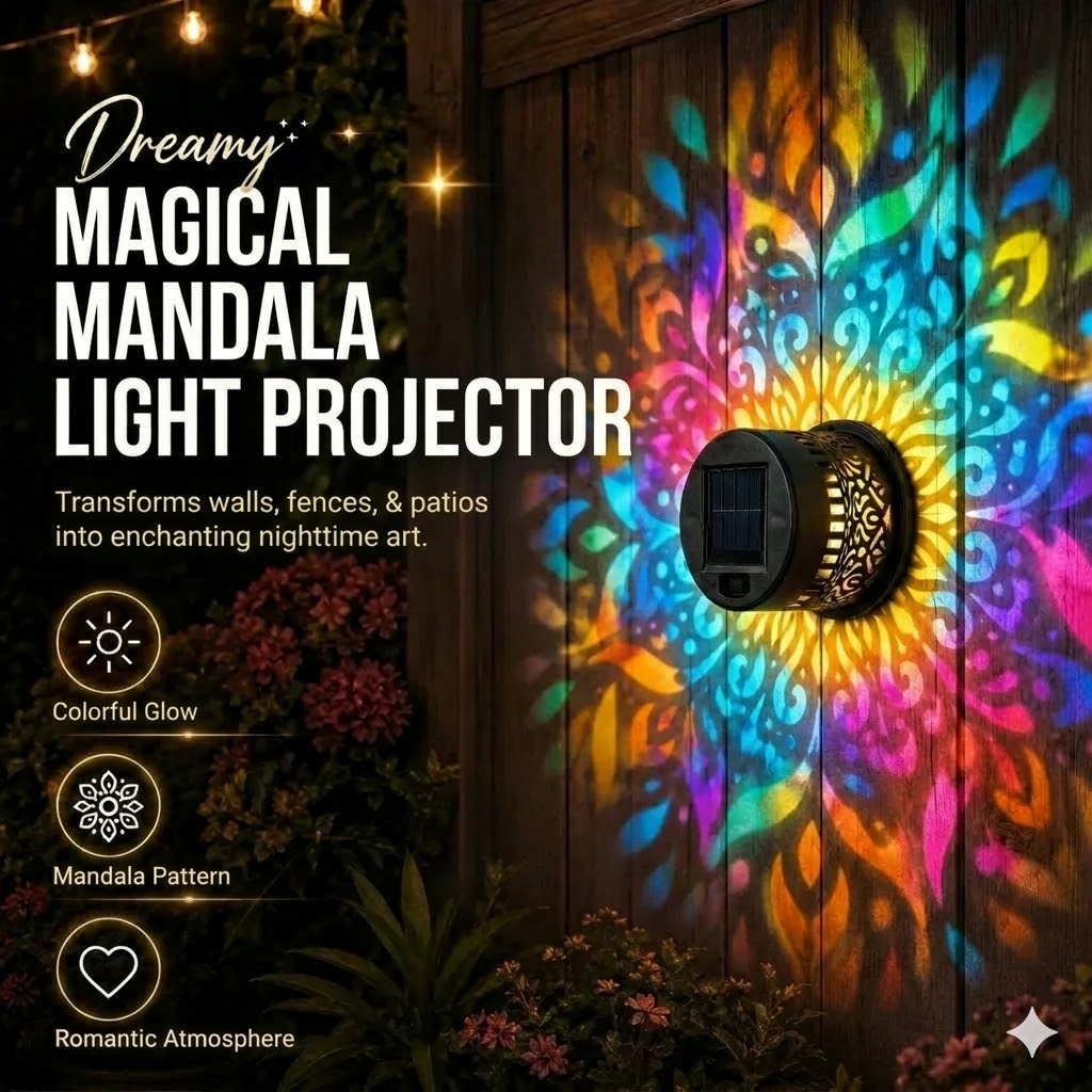 Lampe solaire Mandala – superbe projection & étanche IP65