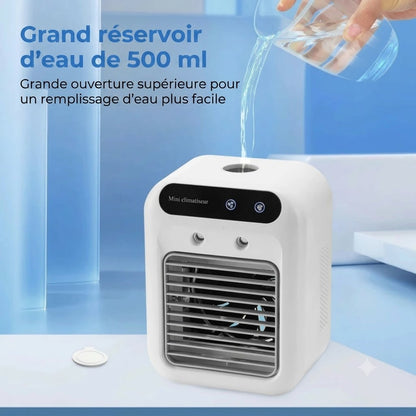 Rafraîchisseur d’Air Portable 3-en-1 avec Refroidissement Sans Fil et Air Frais