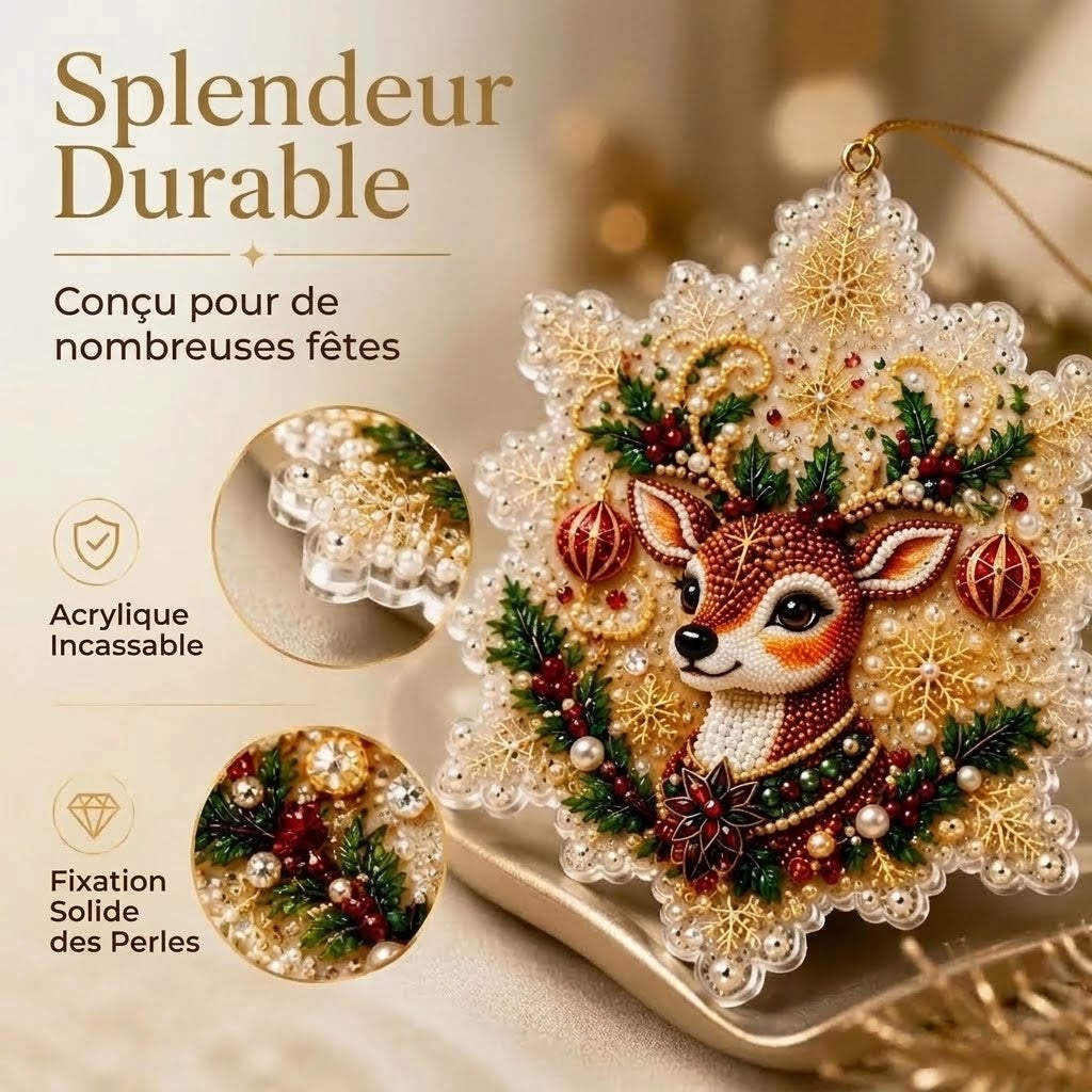 Kit créatif DIY de boules de Noël avec perles et acrylique