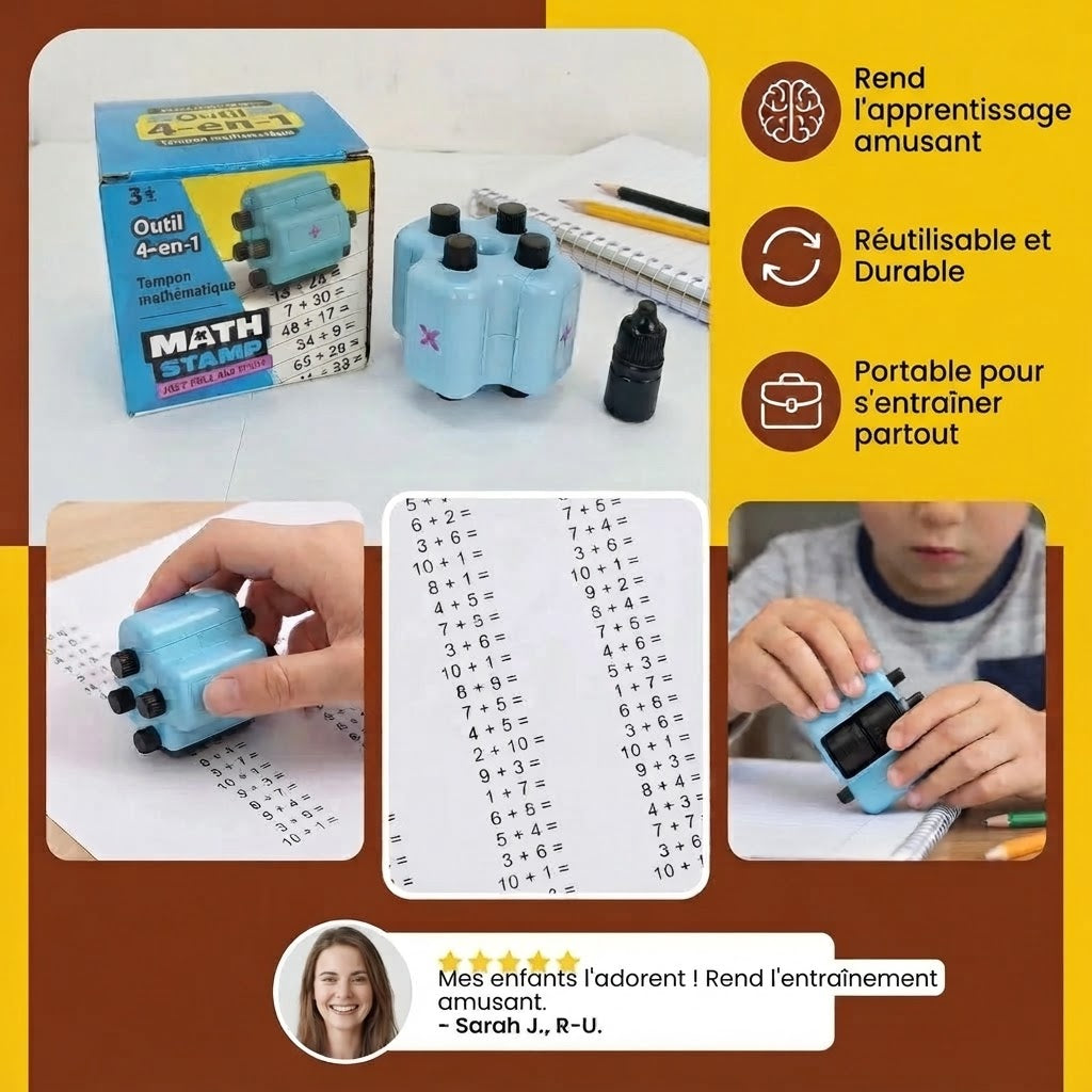 Tampon de calcul 4 en 1 pour enfants