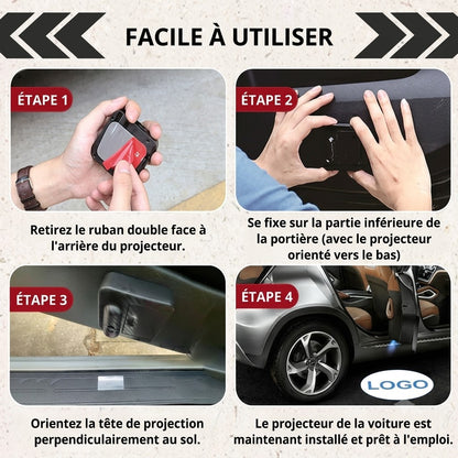 Projecteur de logo pour voiture – Illuminez votre entrée avec un logo élégant