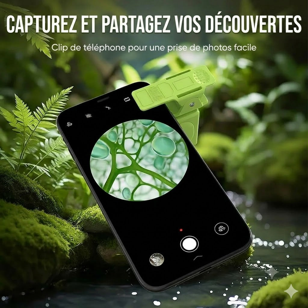 Microscope éducatif portable avec support de téléphone pour enfants