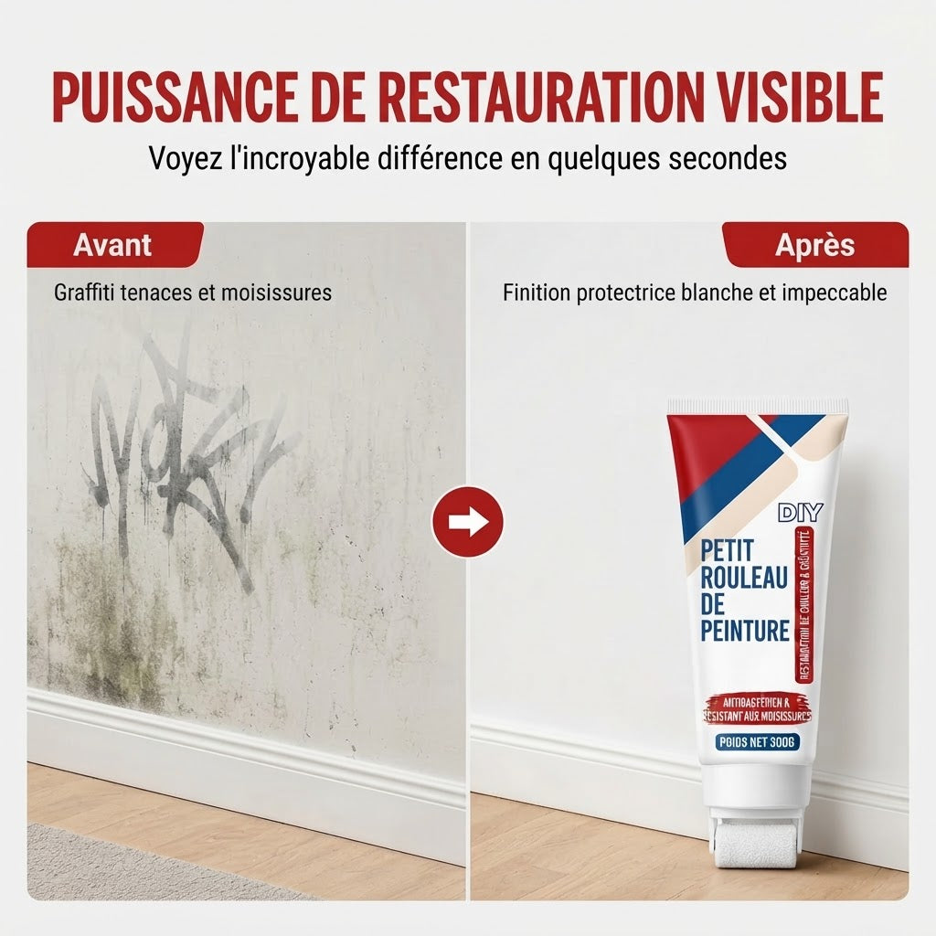 Pâte de réparation murale étanche avec rouleau