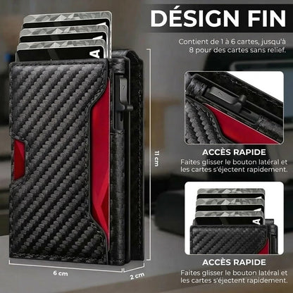 Portefeuille RFID pour homme avec porte cartes pop up