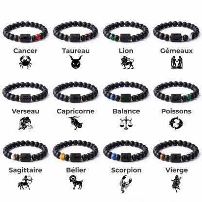 Bracelet en perles avec signe du zodiaque