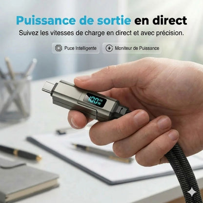 Câble de charge porte-clés 4-en-1 avec affichage numérique