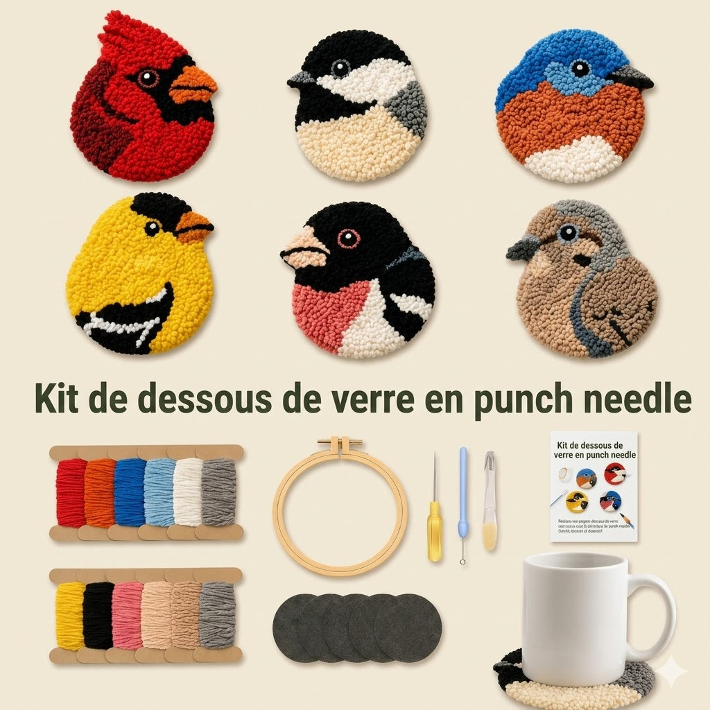 Kit de broderie DIY créatif pour dessous-de-verre